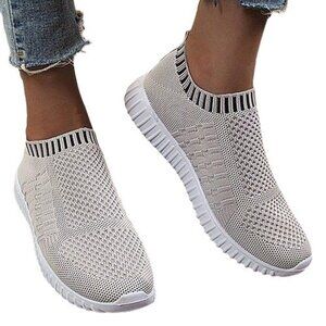 PAOTMBU - Gray Stripe-Trim Slip-On Sneaker